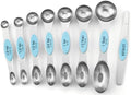 Spring Chef Stainless Steel Magnetic Measuring Spoons Set of 8, Aqua Sky