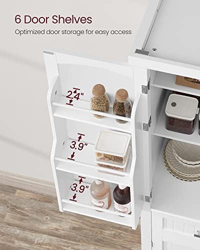 VASAGLE Pantry Cabinet, Freestanding Tall Cupboard with a Drawer