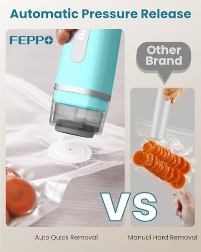 FEPPO Vacuum Sealer for Food with Visible Water Tank, 30 Reusable Bags