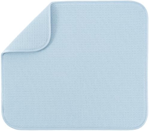 S&T INC. Dish Drying Mat, 16" x 18", Large, Sky Blue