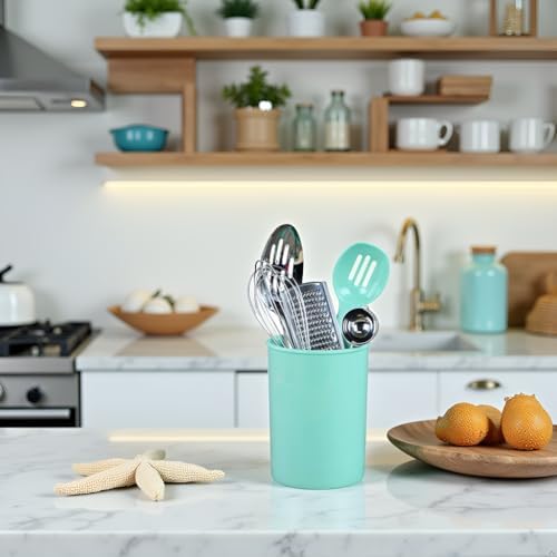 Reston Lloyd Calypso BasicsMultipurpose Cookware Storage Crock, Kitchen Countertop & Office Desk Organization, Durable & Food Safe BPA-Free Plastic, Seafoam