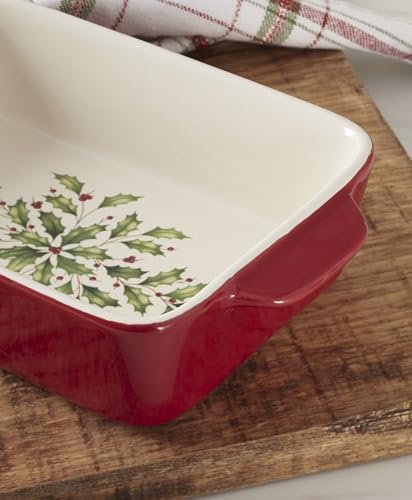 Lenox 898051 Holiday Rectangular Baking Dish, Small, Christmas, Festive Kitchen Decor