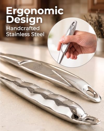 Zulay Kitchen Stainless Steel Serving Spoon - 11.5” Large Cooking & Serving Spoon with Ergonomic Handle - Durable, Rust-Resistant & Dishwasher Safe Kitchen Utensil for Cooking and Buffets