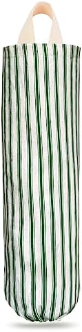 TOGETRUE Plastic Bag Holder, Wall Mount Grocery Bag Holder, Reusable Trash Bag Organizer for Home Kitchen Pantry Decor (Green)