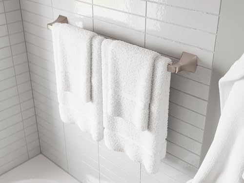 Pfister Bruxie Bath Towel Bar for Bathroom, 24-Inch, Wall-Mounted, Screw-in, Spot Defense Brushed Nickel Finish, BTBBIE2GS