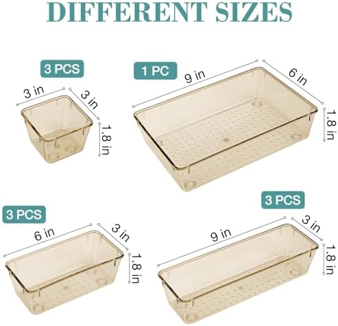 10 PCS Drawer Organizer Set, 5 Size Bathroom and kitchen organizer Trays