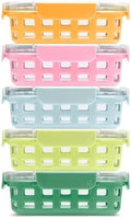 Ello Duraglass 3.4 Cup Glass Meal Prep Containers, 10 Pc, 5 Pack, Meadow