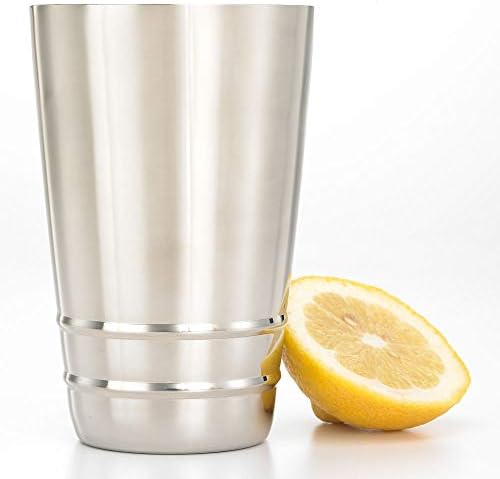 Barfly Cocktail Tin, Small 18 oz (532 ml), Stainless Steel w/embossed ribs