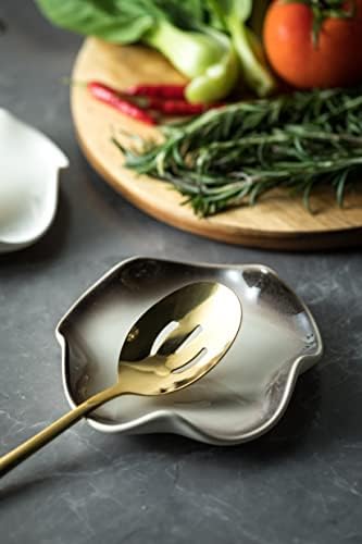Miamolo Spoon Rest for Stove Top Cute Coffee Spoon Holder with Ruffled Edge