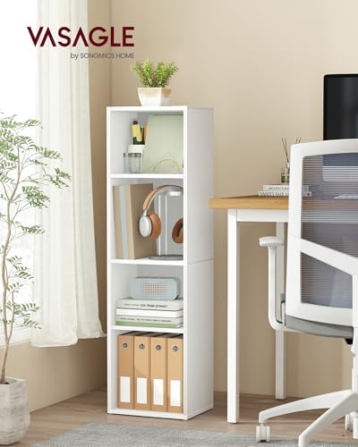 VASAGLE Bookshelf, 4-Tier Bookcase, 11.8 x 9.5 x 41.7 Inches