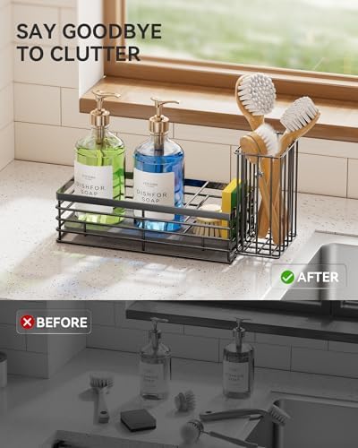 Yofidra Sponge Holder for Kitchen Sink, Sink Caddy with Stone Drying Mat