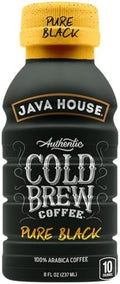 Java House Cold Brew Coffee Ready to Drink Bottles - Pure Black - 6 Pack of 8oz Bottles - 100% Arabica Coffee