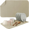 S&T INC. Dish Drying Mat, 18" x 30", Jumbo, Beige