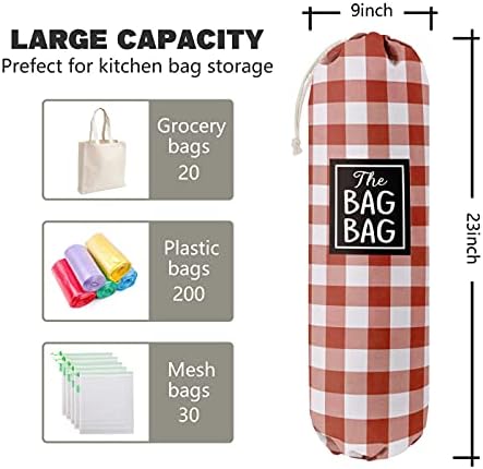 Funny Grid Bag Bag， Grocery Bags Holder Organizer For Shopping Bags, Wall Mount Plastic Bags Storage Container Dispensers, Gift For The Preferred Family And Friends