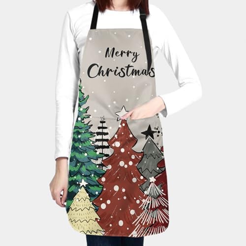 Giwawa Apron Unisex Resistant 33 x 28 inches with 2 Pockets Cooking Kitchen Aprons Suitable for BBQ Grill Drawing Haircut