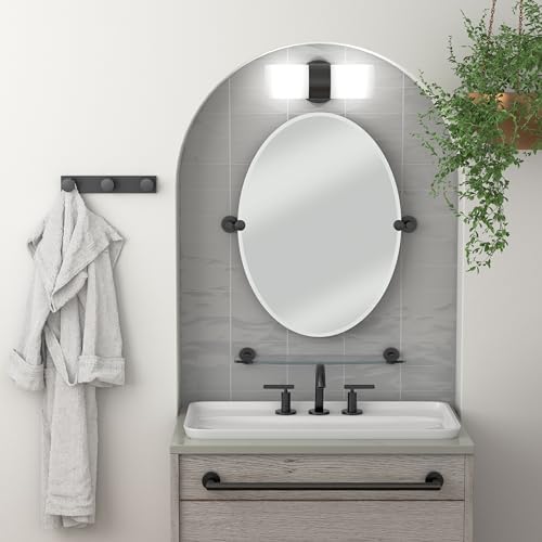 Gatco 4632MX Glam Towel Ring, Matte Black | Wall Mounted 6.5"W Towel Holder Ring for Bathroom