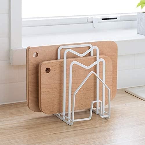 SUNFICON 2 Pack White Cutting Board Holder Rack Pot Pan Lids Holder Chopping - Image 4