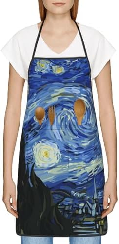 Sigouyinei Waterproof Kitchen Apron For Women Men Soft Bib Work With Pocket