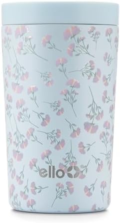 Ello Jones 11oz Insulated Stainless Steel Leakproof Travel Mug, Blooms
