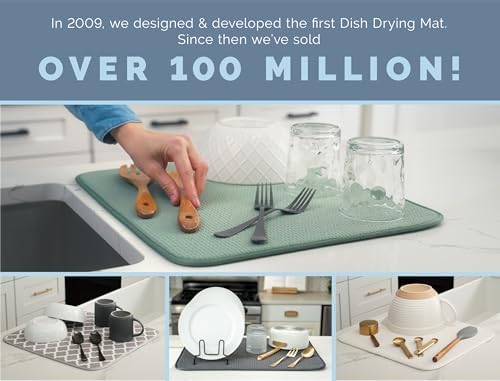 S&T INC. Dish Drying Mat, 16" x 18", Large, Navy