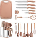 RAXCO Utensil Sets,18-Piece Silicone Cooking Utensils and Knife Set,Mousse