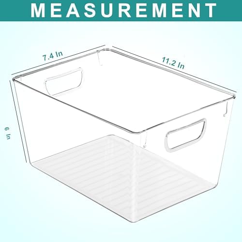 Utopia Kitchen Pantry Organizers and Storage Bins, 6 Pack, Large, Clear