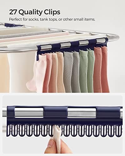 SONGMICS Clothes Drying Rack, Foldable 2-Level Stee Laundry Drying Rack