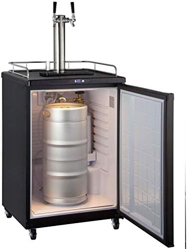 Kegco Keg Dispenser, 2 Faucet, Black