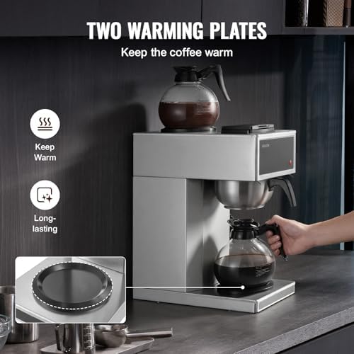 VEVOR Commercial Drip Coffee Maker 12 Cups Coffee Machine Drip Style