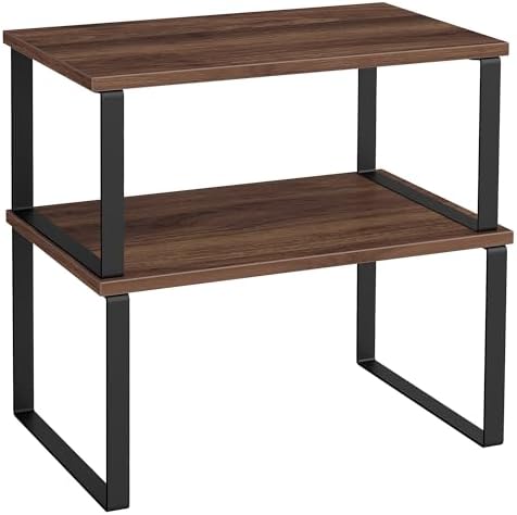 SONGMICS Cabinet Organizer Shelf, Set of 2 Spice Rack, Kitchen Storage