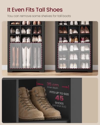 VASAGLE Tall Shoe Storage Cabinet, 10‑Tier, Holds Up to 30 Pairs of Shoes