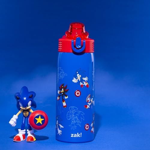 Zak Designs Sonic the Hedgehog Sage 19oz Leak-Proof Straw Kids Water Bottle