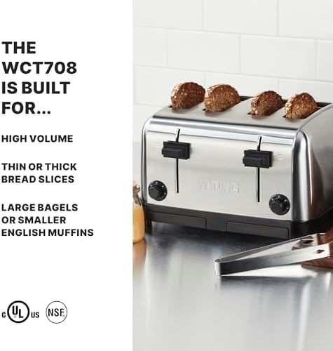 Waring 4-Slot Toaster with with Defrost Function