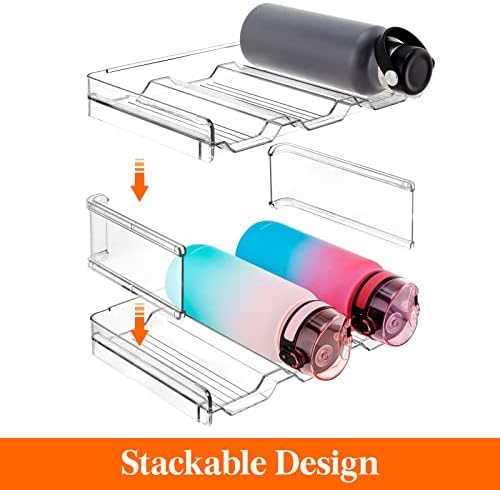 Lifewit Stackable Water Bottle Organizer for Cabinet, Clear Tumbler Holder