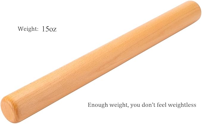 Rolling Pin for Baking Wood Rolling Pins 15.8-inch Dough Roller, Non-stick - Image 2