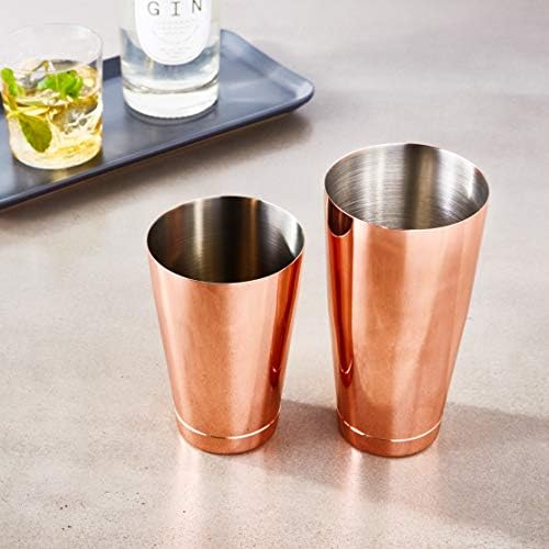 Barfly Shaker Cocktail Tin, Set (18 oz and 28 oz), Copper