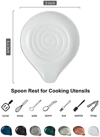 LAUCHUH Spoon Rest, Kitchen Spoon Holder for Stove Top Ceramic Spoon Rest