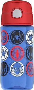THERMOS FUNTAINER 16oz Plastic Bottle with Spout Lid, Spiderman