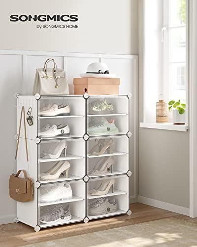 SONGMICS Shoe Rack, 6-Tier with Doors, 24-Pair Storage Cabinet