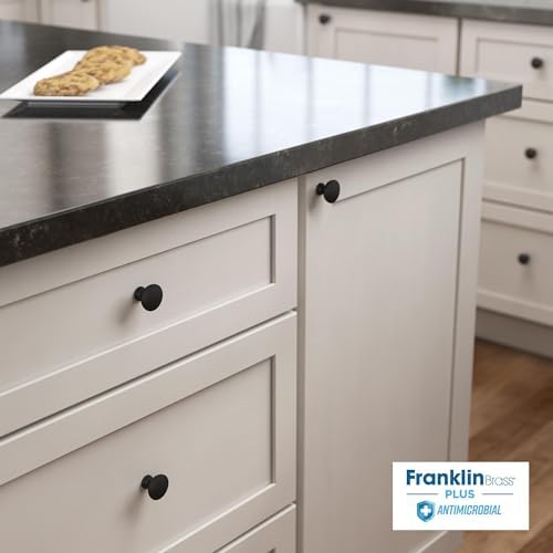 Franklin Brass Fulton (5-Pack) Cabinet Knobs | Matte Black Handles for Dresser Furniture Drawers/Kitchen/Door/Bathroom | 1-3/16" P29523Z-FBA-B