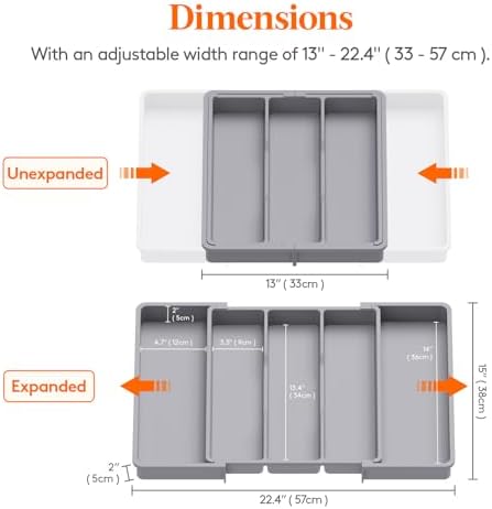 Lifewit Utensil Organizer for Kitchen Drawers, Expandable Utensil Tray