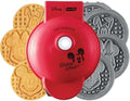 Disney | Dash Mickey MultiMaker Mini Waffle Maker, Ceramic Nonstick, Red