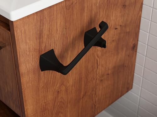 Pfister Bruxie Toilet Paper Holder, Bathroom Tissue Roll Holder, Wall-Mounted, Screw-In, Matte Black Finish, BPHBIE0B