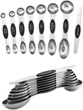 Spring Chef Stainless Steel 8 Magnetic Measuring Spoons Set, 2 Pack, Black