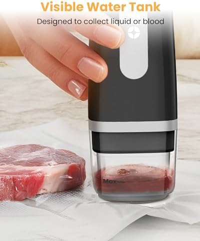 FEPPO Vacuum Sealer for Food with Visible Water Tank, 30 Reusable Bags