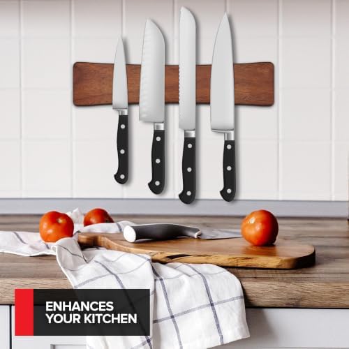 Modern Innovations Magnetic Knife Holder, 12 Inch, Acacia Wood