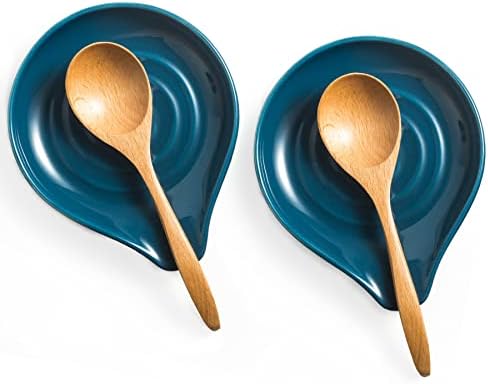 LAUCHUH Spoon Rest for Stove Top, Ceramic Kitchen Spoon Holder for Counter