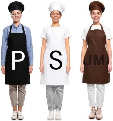 6 Pcs Halloween Condiment Aprons Salt Pepper and Cumin Aprons Chef Hats