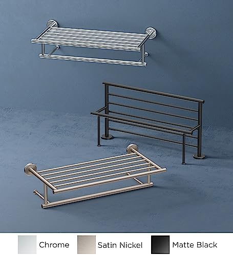 Gatco 1818MX Latitude II Towel Rack with Bar, Wall Mounted Bathroom Hotel-Style Towel Rack, Matte Black