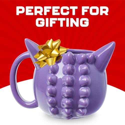 Silver Buffalo Pokémon Gengar, 3D Sculpted Mug, 20oz